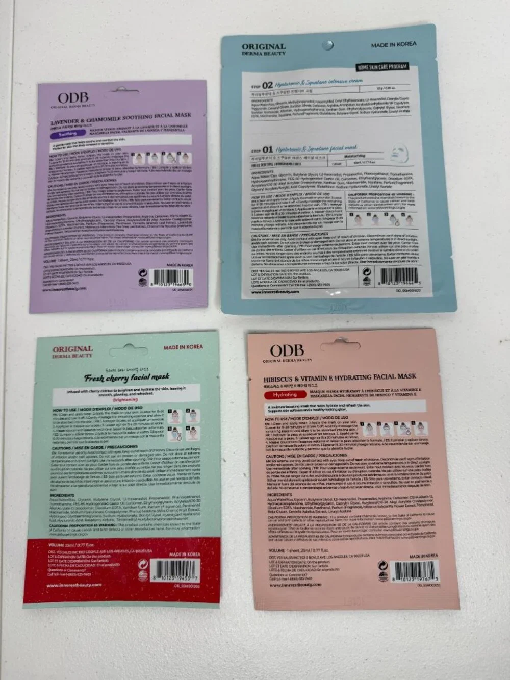 Facial Mask Gift Set 4 Pack Hydrating Soothing Skincare Beauty Bundle New